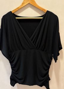 Chic Black V-Neck Top
