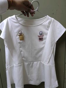 White Crop Top With Unique Pattern