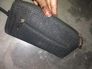 Black Clutch with Wrist Strap