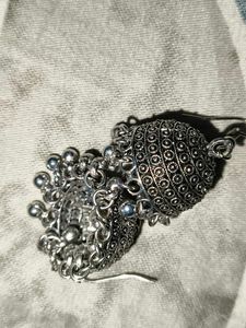 Silver Jhumka Earrings