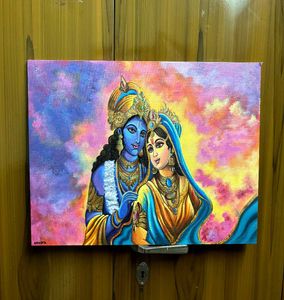 big Krishna Radha Painting on 16×20 inches canvas