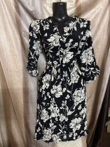 Black party wear floral Print Dress