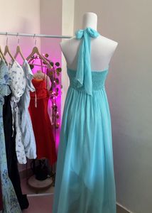 Elegant Aqua Chiffon Dress