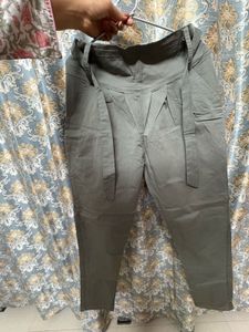Olive Green Tie-Waist Pants