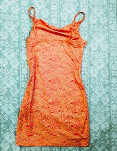 Orange Zebra Print Dress