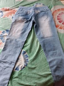 Colour - Light Blue , Narrow Fitting Denim Jeans,
