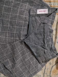 Korean Style High-Waist Checkered Pleated Shorts