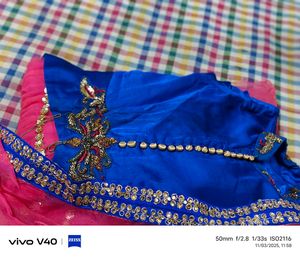 embroidery  girls gown with attached dupaataa