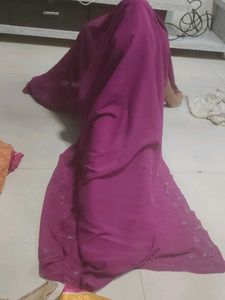 Pink Embroidered Saree