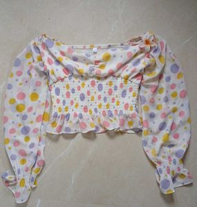crop top with long sleeves