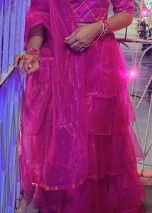 Stitched. Pink Lehenga Choli Set. Used Only Once