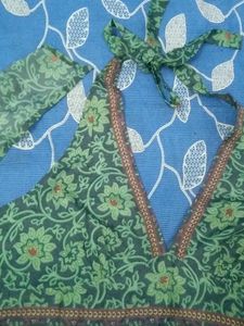 Floral Green Halter Neck Top