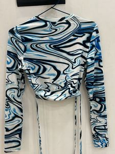 Abstract Print Long Sleeve Top