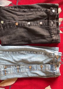 Combo of Black&amp;Blue Denim long Skirt