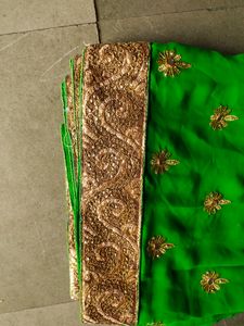 Parrot Green Saree