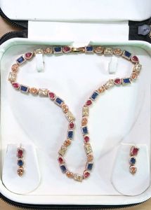 Colorful Gemstone Necklace &amp; Earring Set