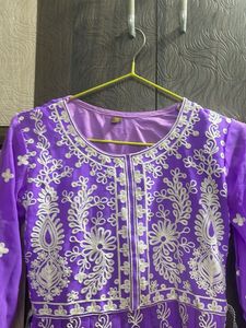 Georgette Chikankari Embroidered Anarkali kurti