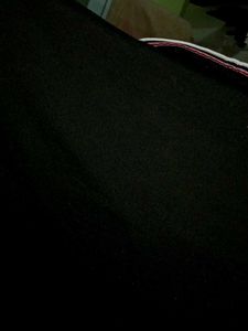 Black Polo Shirt with Striped Collar