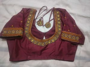 Embroidered Maroon Blouse