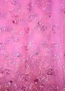 Rose Pink Net saare With sequins Jal Work❤