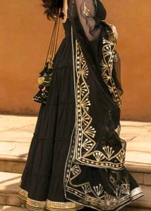Black Anarkali Pure Cotton