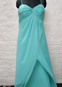 Turquoise spaghetti Strap Gown