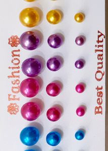 New Designer 3 Dozen Multi colour and White Round Pearl Earringd 36 Set Earring  Stud For Girls  Women Fashion School Children Kids College Girls ladies fashion stud earrings