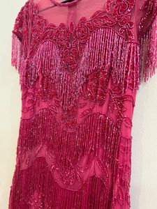 NEVER WORN Dark Pink Sequins Beaded Party Dress
