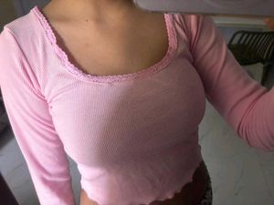 Pink Lace Long Sleeve Top