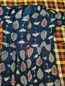 Printed Blue Kurta