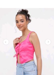 Femme Chic Bow Front Top With Blue Denim Skirt