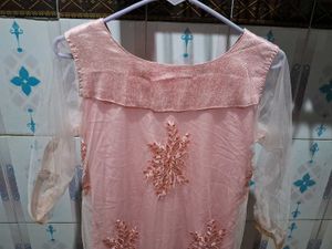 Embroidered Pink Dress