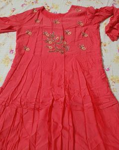 Embroidered Pink Kurta