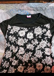 Combo Set Of Butterfly Net Top &amp; Floral Silk Kurta