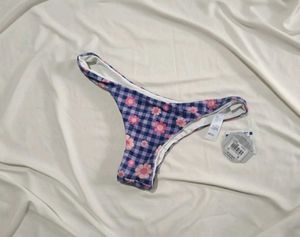 Floral Checkered Bikini Bottom