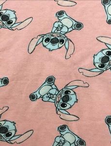 Lilo And Stitch Print Peach T-shirt for Women