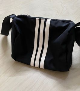 Adidas Black & White Striped Crossbody Bag