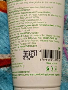 Organic Harvest 3 In 1 Face Wash