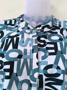 Letter Print Cropped Blouse