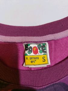 A BATHING APE Kids&#39; Colour Camo College Crew-neck