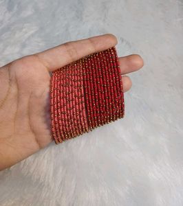 Red & Gold Thread Bangles