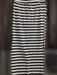 Black &amp; White Striped A- line Skirt