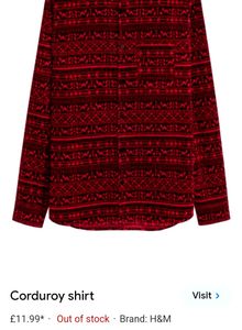 Divided By H&amp;M Corduroy Shirt