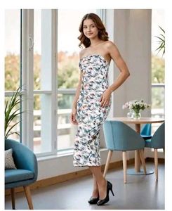 Chic Floral Bodycon Midi Dress