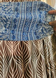 Blue Floral Print Top