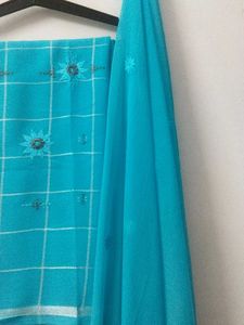 Elegant Blue Kurta Set l Unstitched