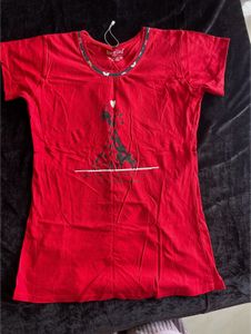 Red Night Suit Top