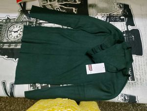 Green Ruffle Trim Knit Top