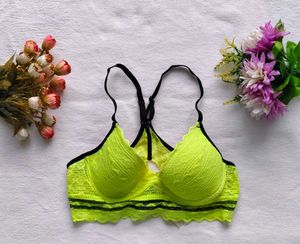 Neon Yellow Lace Wired Bra