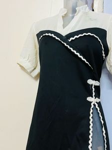 Pintrest korean Black &amp; Cream Dress